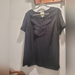 Modcloth Ruffle Black Shirt